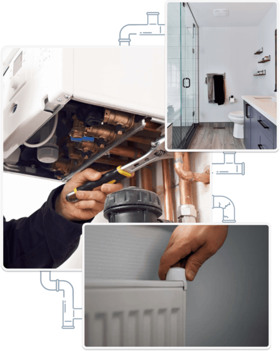 Plumbing services, Heating services and bathroom fitting